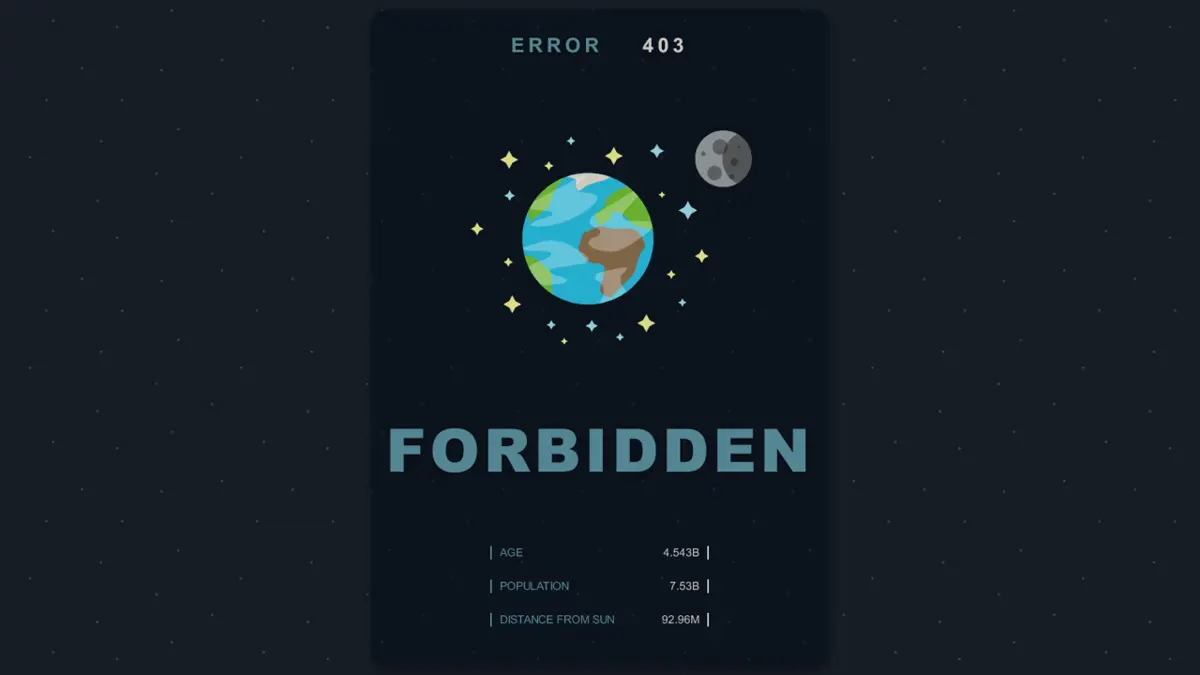 403 Forbidden HTML Templates - Error 403 example : CSS Mix