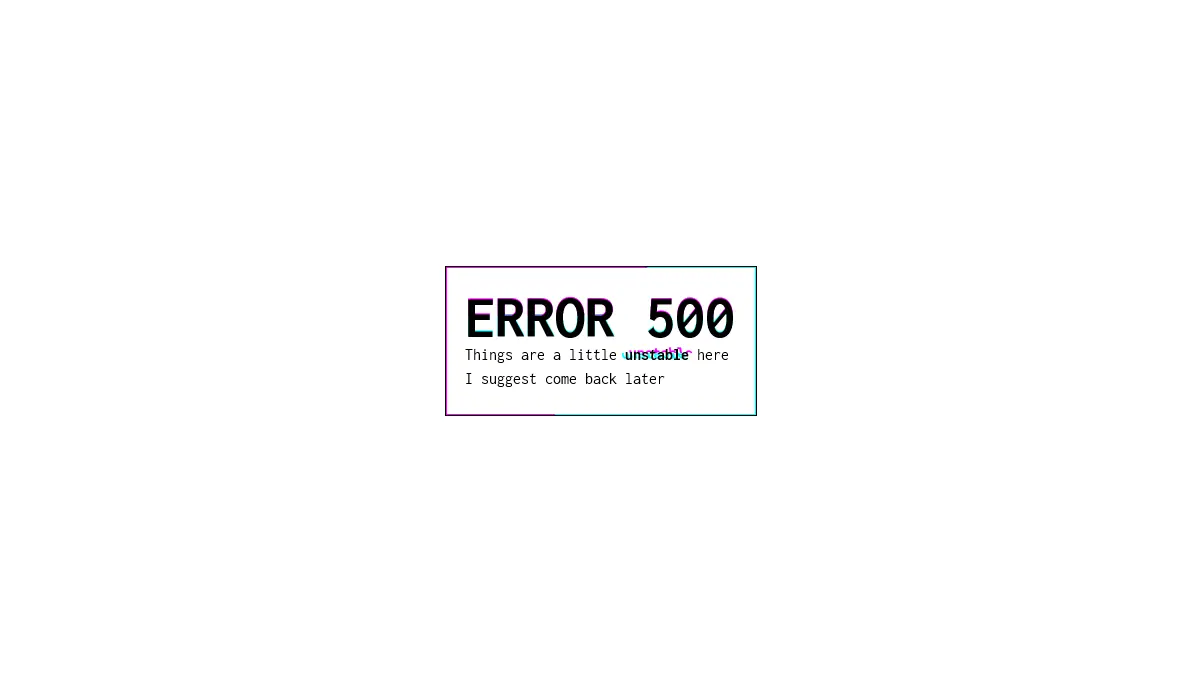 500 Error Page HTML Templates - Error 500 Alert example : CSS Mix