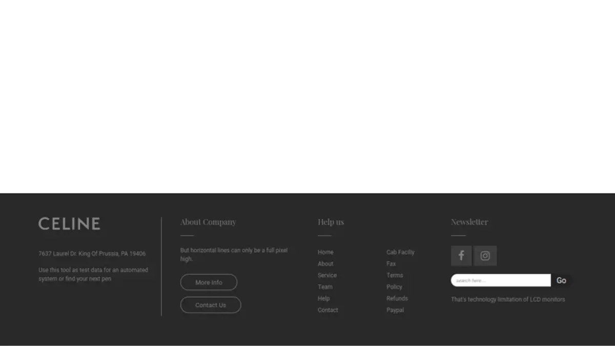Footer With Grey Background screenshot