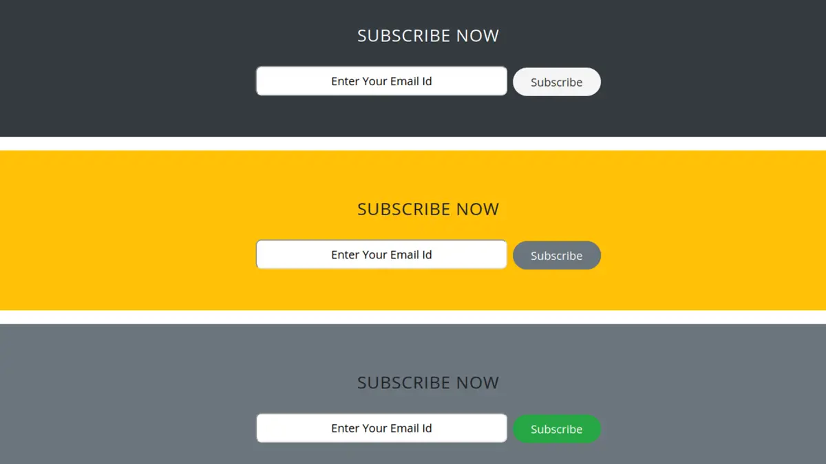 Newsletter Subscription Form In Bootstrap 4 screenshot