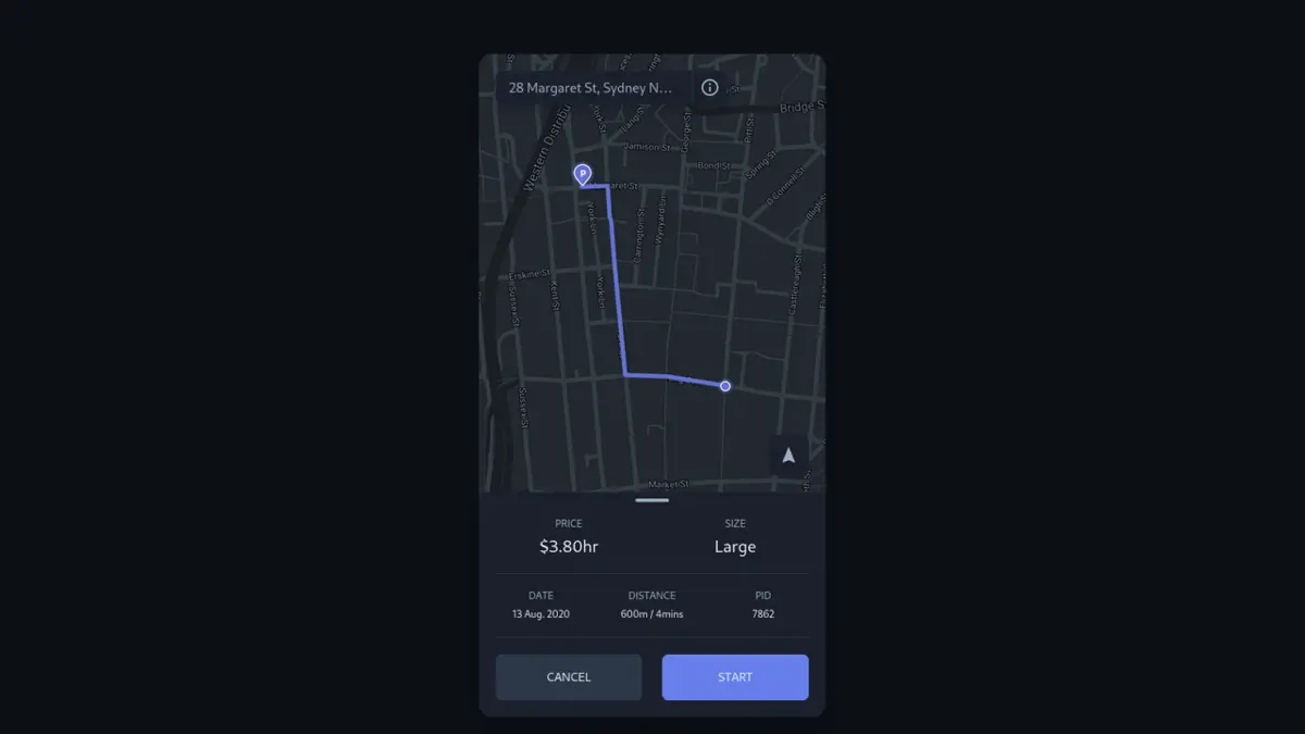 Parking App Design screenshot