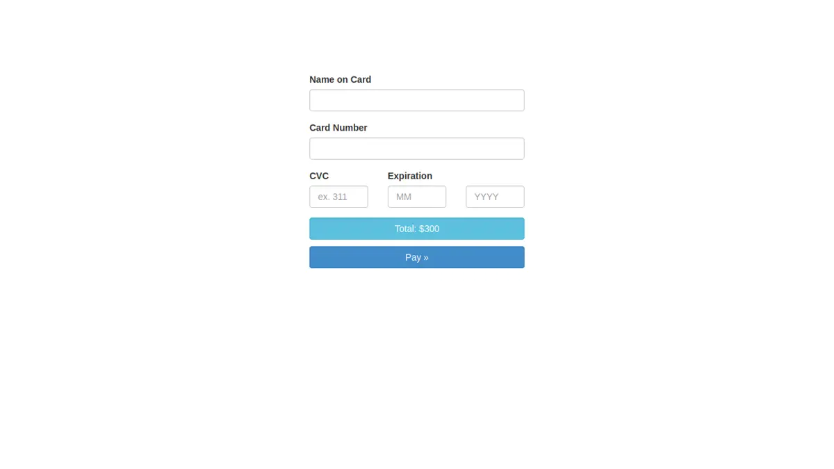 Responsive Stripe Payment Form screenshot