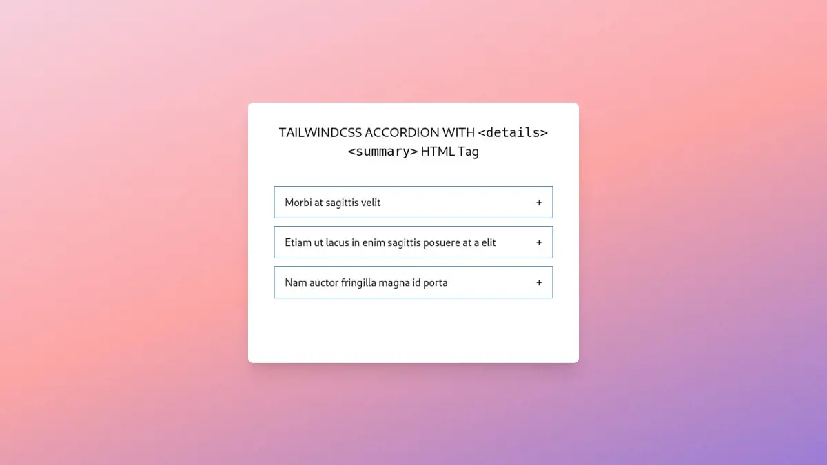 Smooth Accordion With Tailwind & Css screenshot