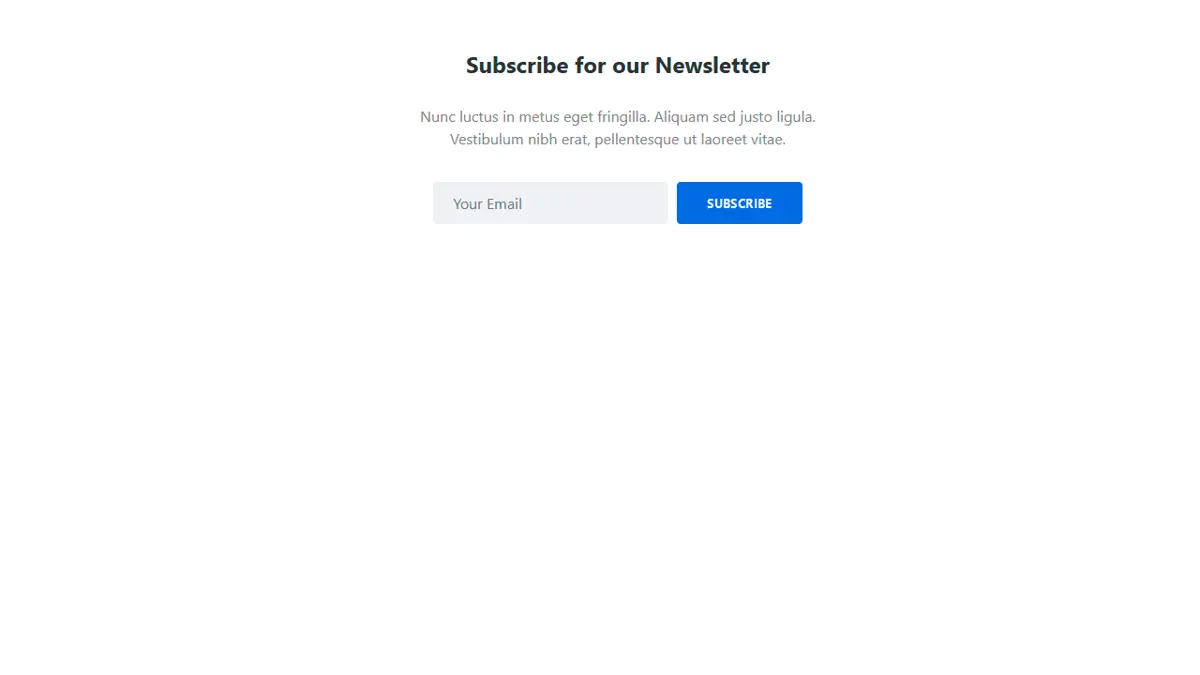Subscription Form screenshot