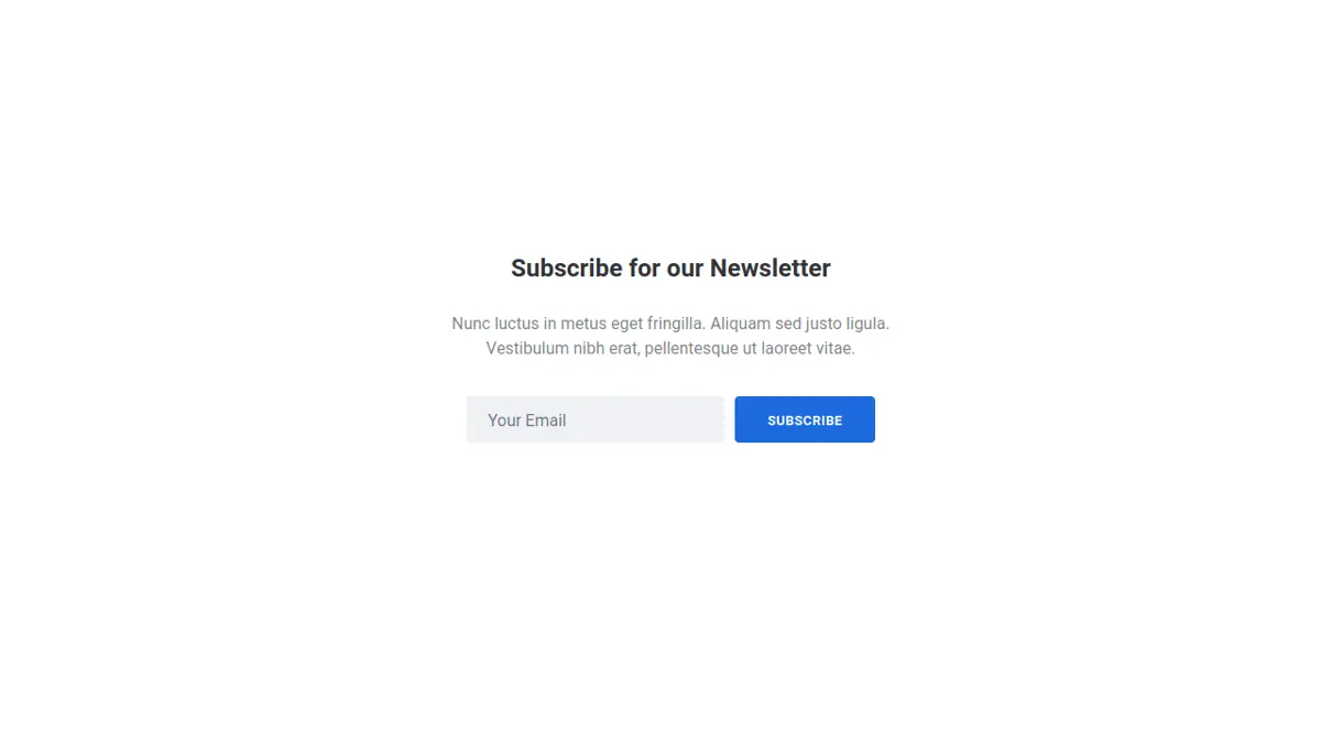 Subscription Form screenshot