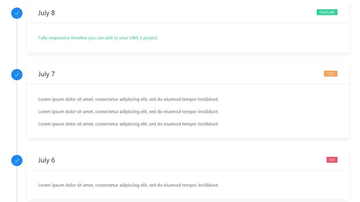 CSS Timelines - Uikit 3 Css Timeline example : CSS Mix