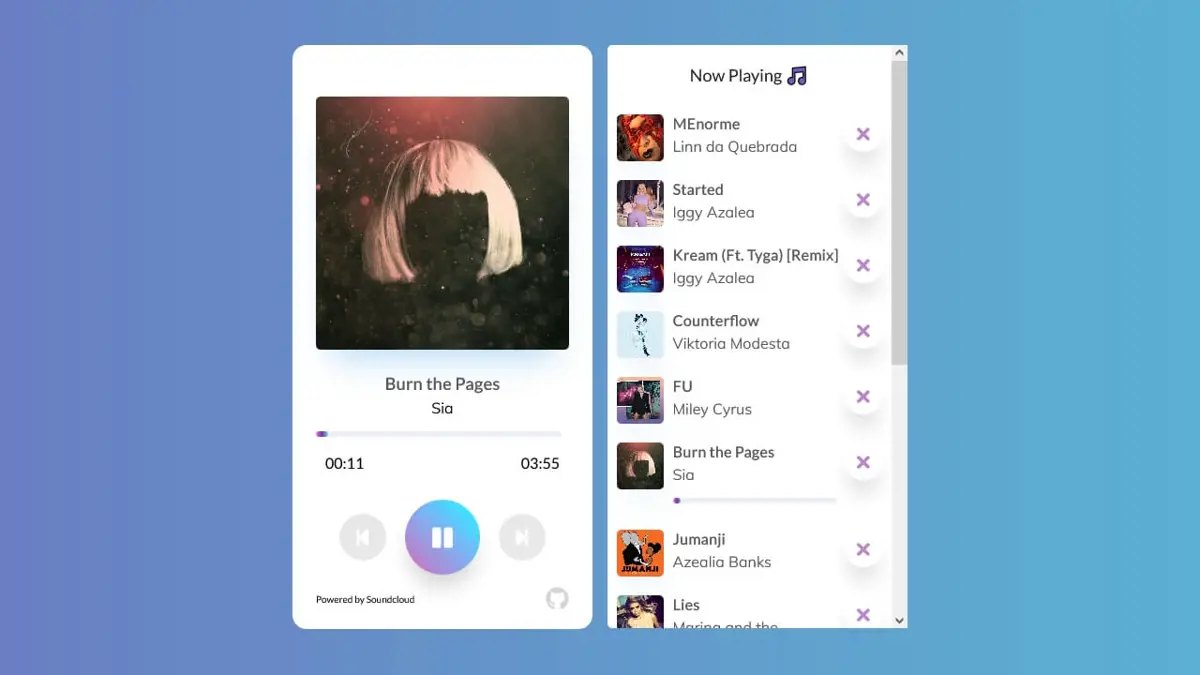 Vue Music Player screenshot