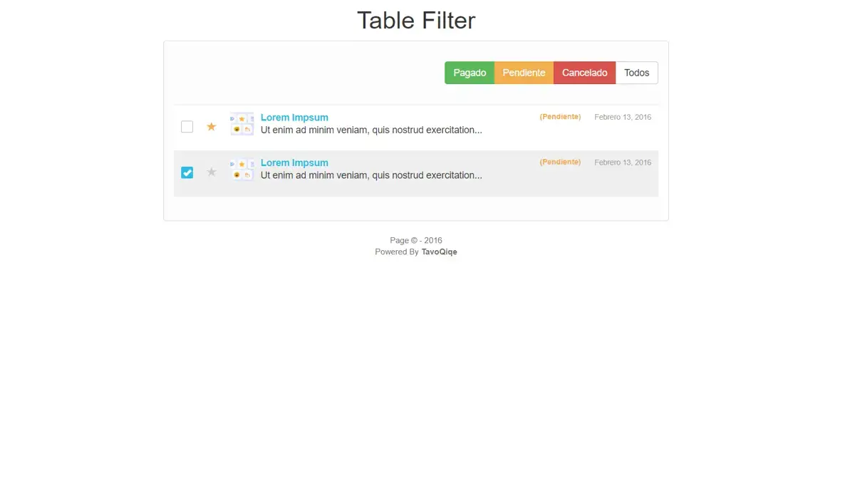 Easy Table Filter screenshot