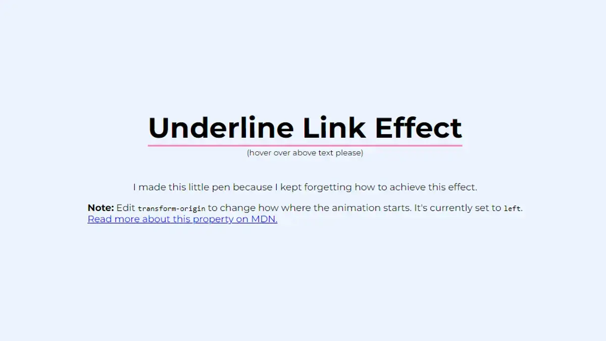 CSS Link Hover Effects - Underline Link Effect example : CSS Mix