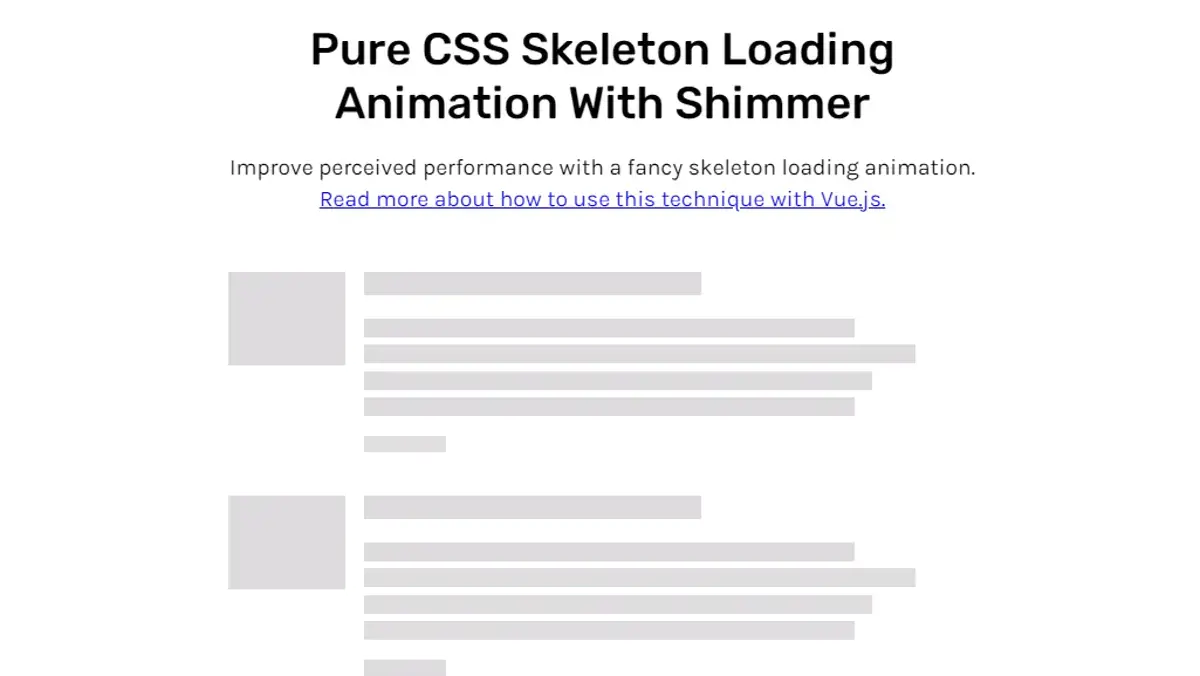 Css Skeleton Loadings Pure Css Skeleton Loading Animation With Shimmer Example Css Mix