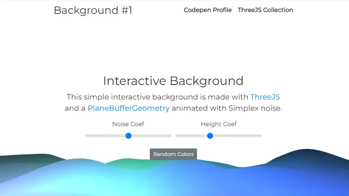Three JS Examples - Interactive 3D Background example : CSS Mix