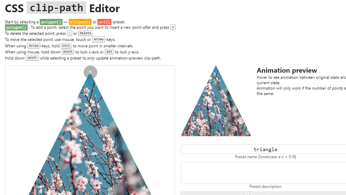 CSS clip-path Examples - Css Clip-Path Editor example : CSS Mix
