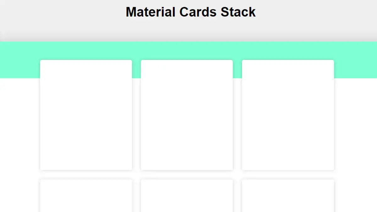CSS Material Design Cards - Material Cards Stack example : CSS Mix