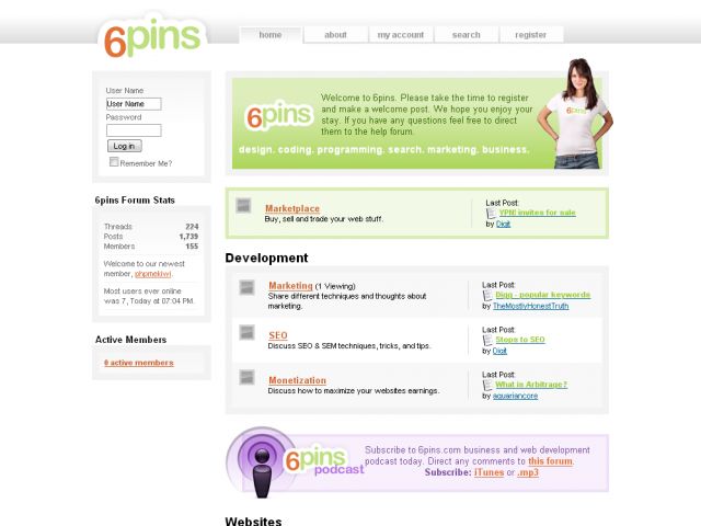 6pins Forums screenshot