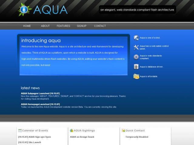 AQUA Development screenshot
