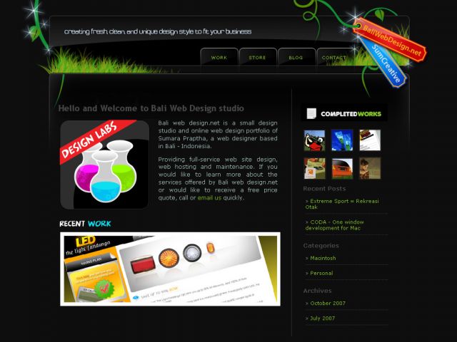 Bali Web Design studio screenshot