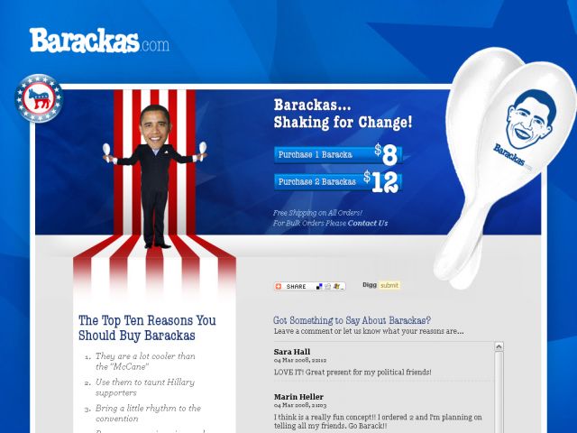 Barackas.com screenshot
