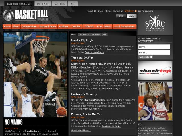 Basketball New Zealand screenshot