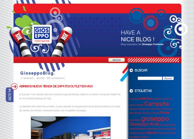 Blog Corporativo de Gioseppo screenshot