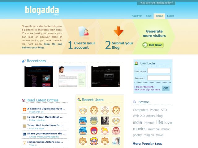 BlogAdda screenshot