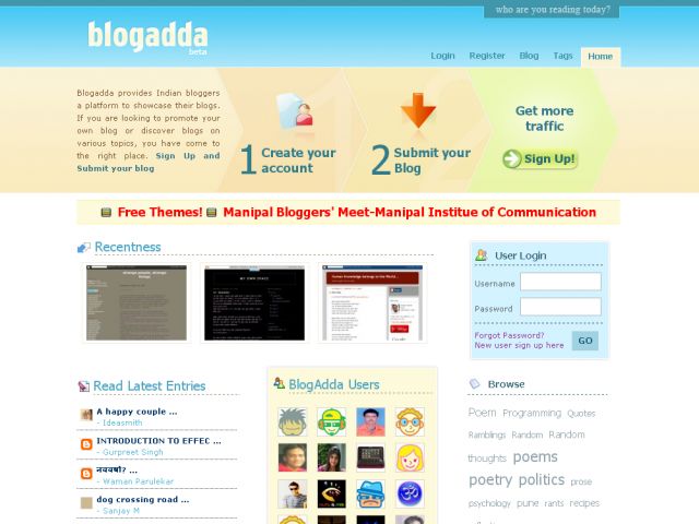 BlogAdda screenshot