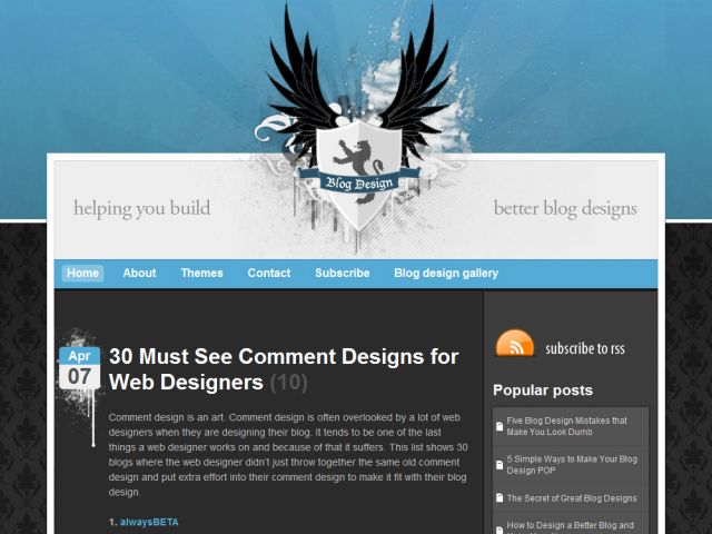 Blog Design Blog screenshot