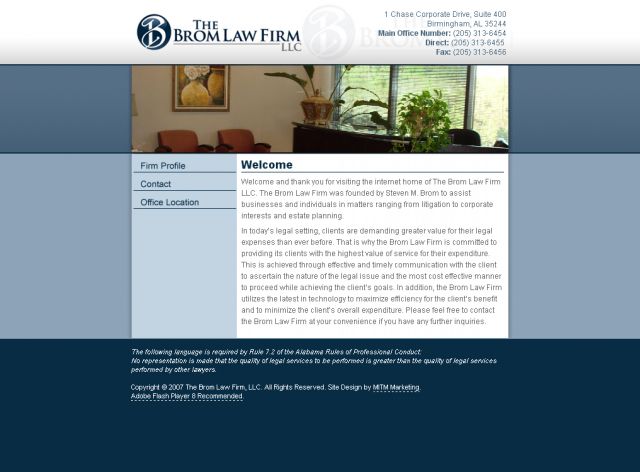 The Brom Law Firm screenshot