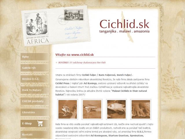 Cichlid.sk screenshot