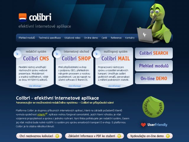 Colibri CMS screenshot