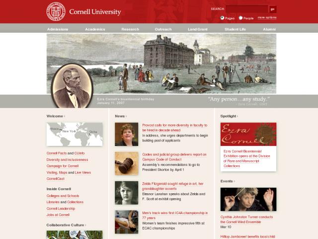 Cornell University screenshot