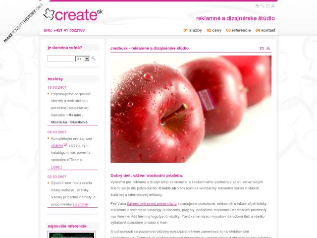 create.sk screenshot