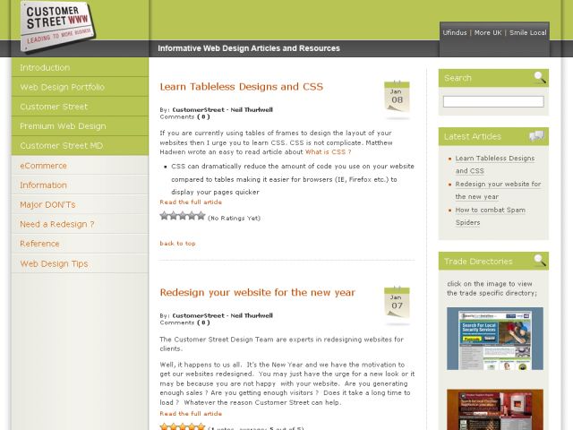 Customer Street Web Design Blog screenshot