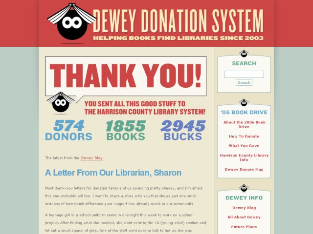 Dewey Donation System screenshot