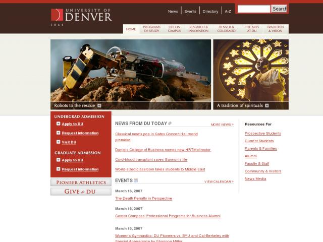 University of Denver screenshot