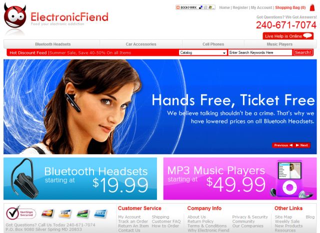 electronicfiend.com screenshot