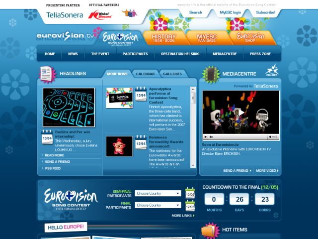 Eurovision 2007 screenshot