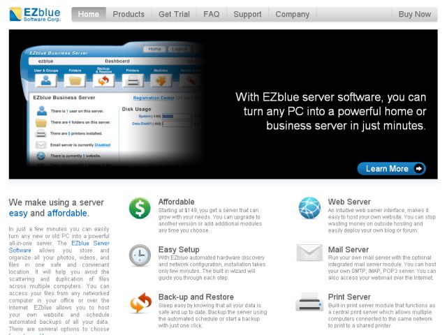EZblue Linux Server screenshot