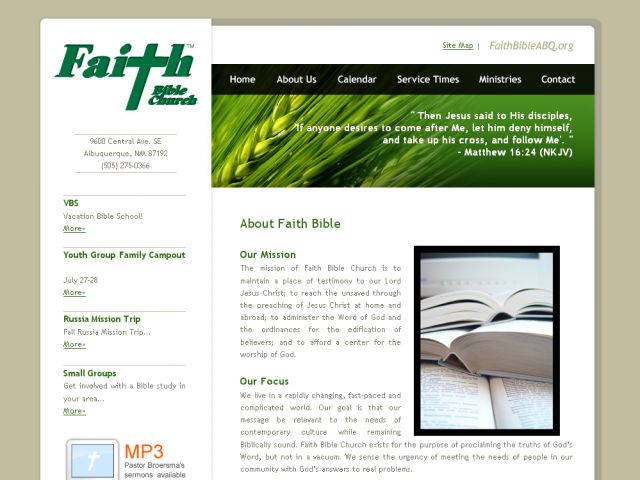 Faith Bible Church screenshot