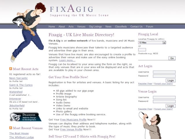 Fixagig Musicians Directory screenshot