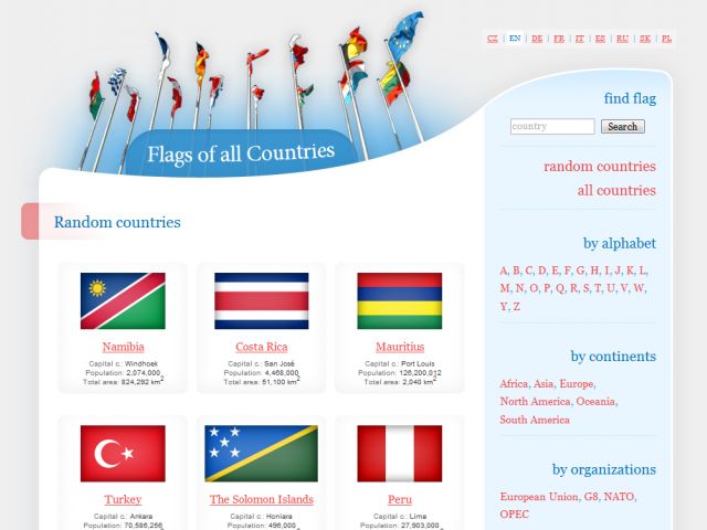 Flags of all countries screenshot