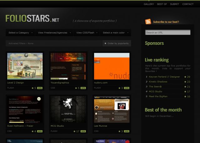 Foliostars.net screenshot