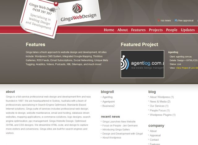 Ginga Weblog Design screenshot
