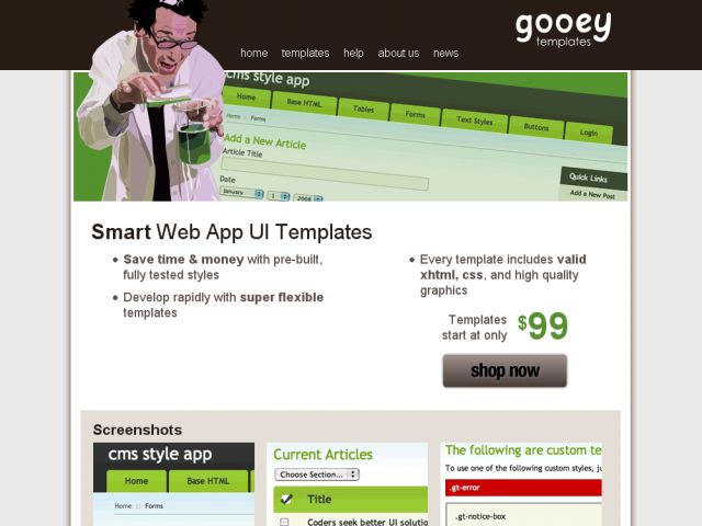 Gooey Templates screenshot