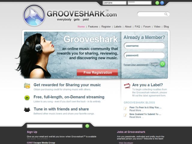 Grooveshark screenshot