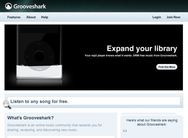 Grooveshark screenshot