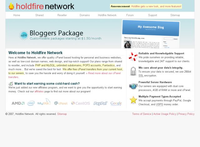 Holdfire Network screenshot