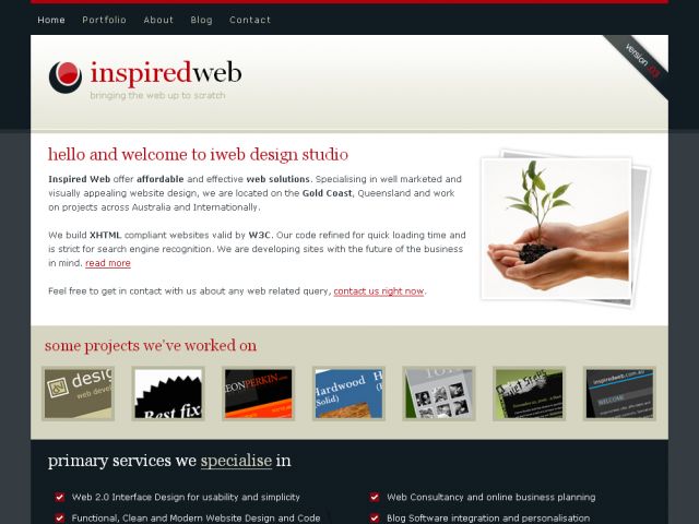 inspired web screenshot