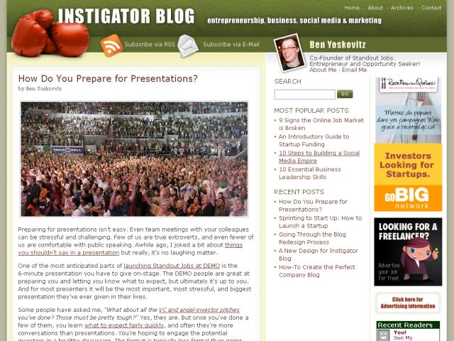 Instigator Blog screenshot