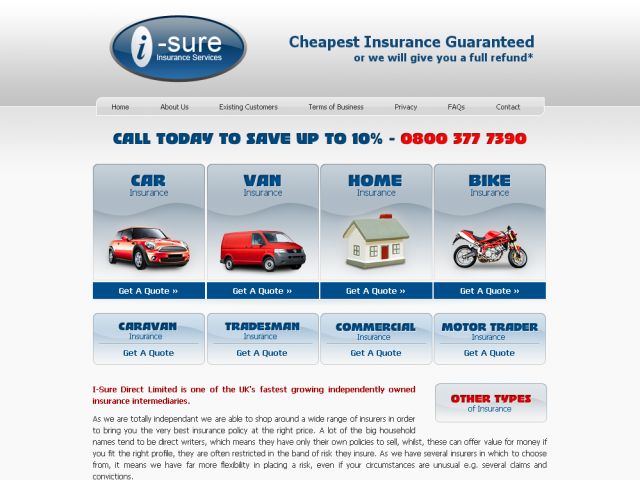 i-Sure insurance screenshot