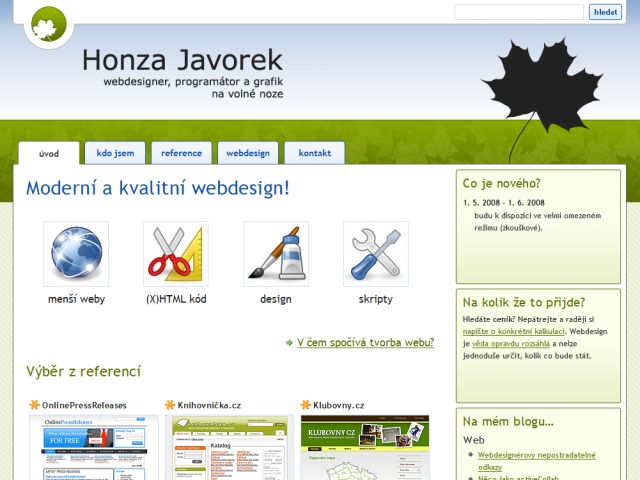 Javorek webdesign screenshot